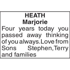 Notice Gallery for HEATH Marjorie