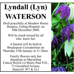 Notice Gallery for LYN Lyndall