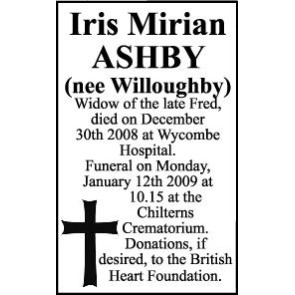 Notice Gallery for IRIS MIRIAM Ashby