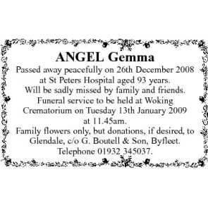Notice Gallery for GEMMA ANGEL