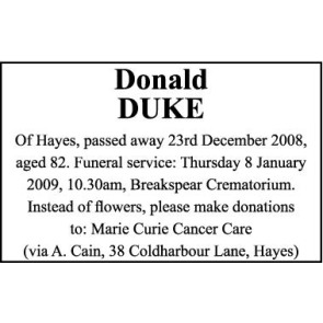 Notice Gallery for Donald