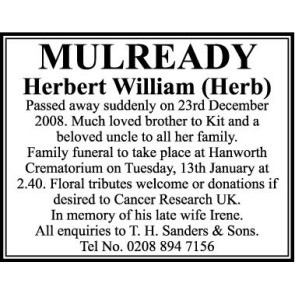 Photo of HERBERT WILLIAM MULREADY