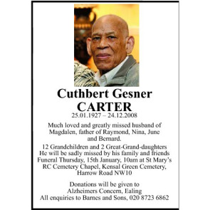 Notice Gallery for Cuthbert