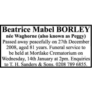 Notice Gallery for MABEL Beatrice