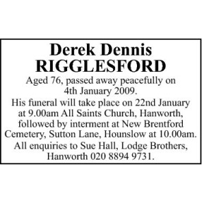 Notice Gallery for DENNIS Derek