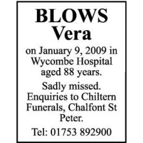 Notice Gallery for VERA BLOWS