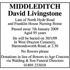 Notice Gallery for DAVID MIDDLEDITCH