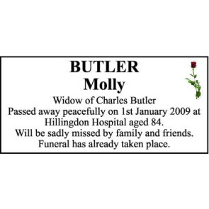 Notice Gallery for MOLLY BUTLER