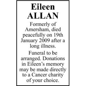 Notice Gallery for ALLAN Eileen