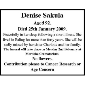 Notice Gallery for Denise