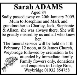 Photo of ADAMS Sarah