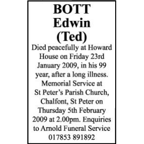 Notice Gallery for EDWIN BOTT