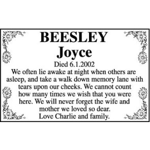Notice Gallery for JOYCE BEESLEY