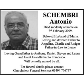 Notice Gallery for ANTONIO SCHEMBRI