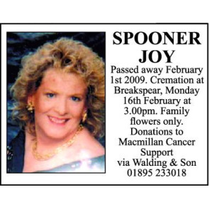 Notice Gallery for JOY SPOONER