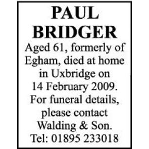 Notice Gallery for BRIDGER PAUL