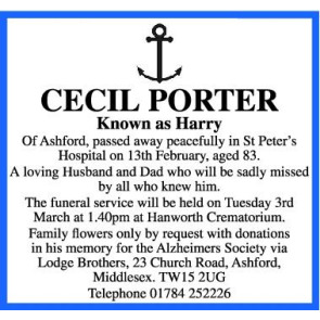 Notice Gallery for PORTER CECIL