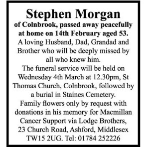 Notice Gallery for MORGAN Stephen
