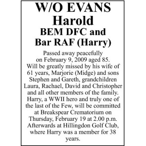 Notice Gallery for EVANS HAROLD W/O