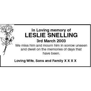Notice Gallery for LESLIE SNELLING