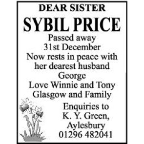 Notice Gallery for SISTER SYBIL Dear