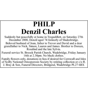 Notice Gallery for DENZIL CHARLES PHILP