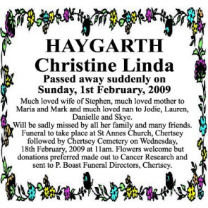 Photo of CHRISTINE LINDA HAYGARTH