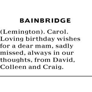 Photo of CAROL BAINBRIDGE