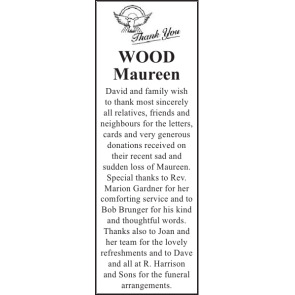 Notice Gallery for MAUREEN DAVID WOOD