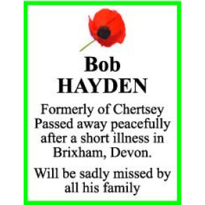 Notice Gallery for HAYDEN Bob