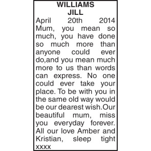 Notice Gallery for JILL APRIL Williams