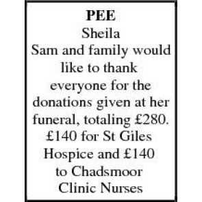 Notice Gallery for SHEILA SAM PEE