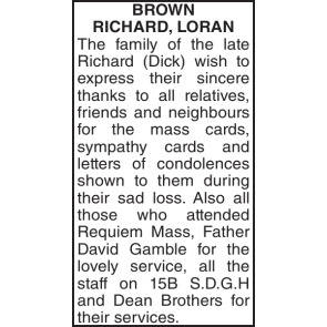 Notice Gallery for RICHARD LORAN Brown