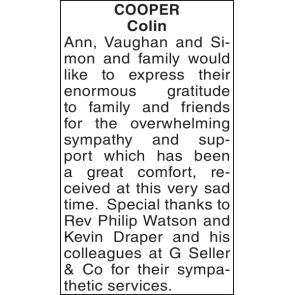Notice Gallery for COOPER Colin