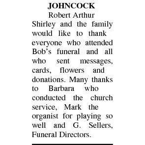Notice Gallery for ROBERT ARTHUR JOHNCOCK