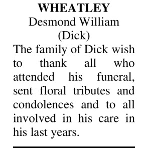Notice Gallery for DESMOND WILLIAM WHEATLEY