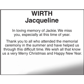 Notice Gallery for Jacqueline WIRTH