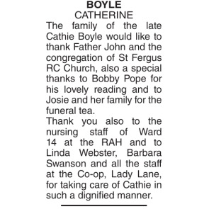 Notice Gallery for CATHERINE BOYLE