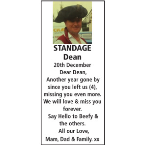 Notice Gallery for Dean STANDAGE