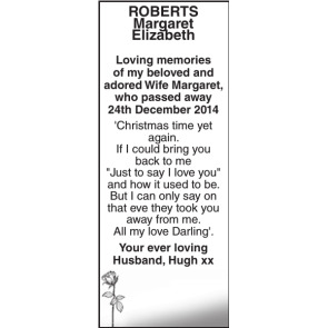 Notice Gallery for Margaret Elizabeth ROBERTS