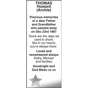 Notice Gallery for Howard THOMAS