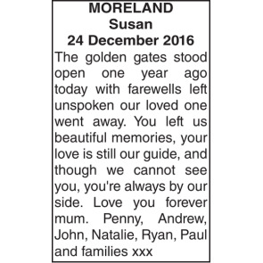 Notice Gallery for Susan MORELAND