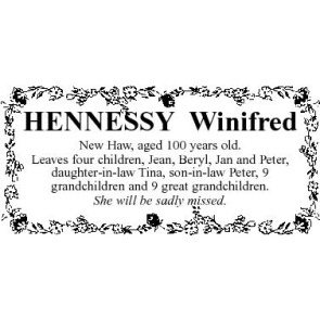 Notice Gallery for WINIFRED HENNESSY
