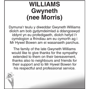 Notice Gallery for Gwyneth WILLIAMS