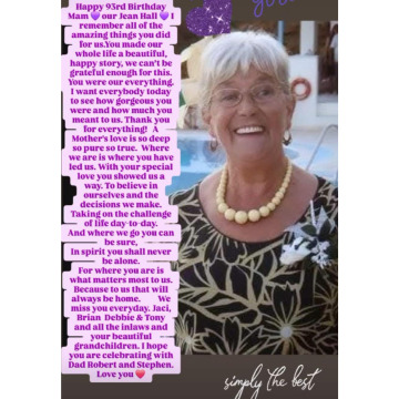Photo for notice  JEAN HALL