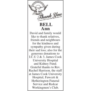 Notice Gallery for Ann Bell