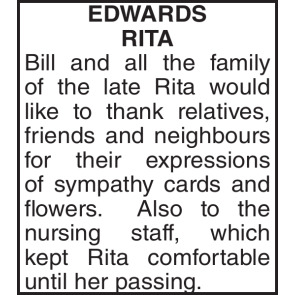 Notice Gallery for EDWARDS RITA