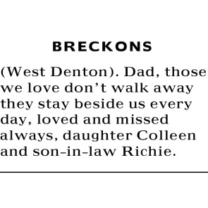 Notice Gallery for WEST DENTON BRECKONS