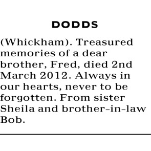 Notice Gallery for FRED DODDS