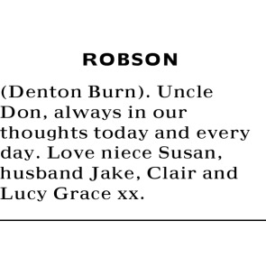 Notice Gallery for DENTON ROBSON